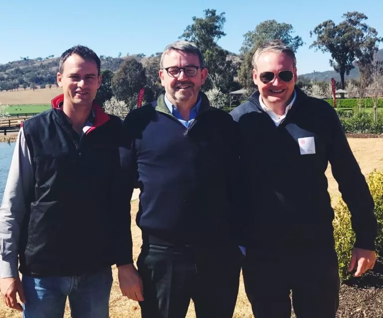 Daniel Morgan with Newgate's Bruce Slade (Left) and Henry Field (Right)