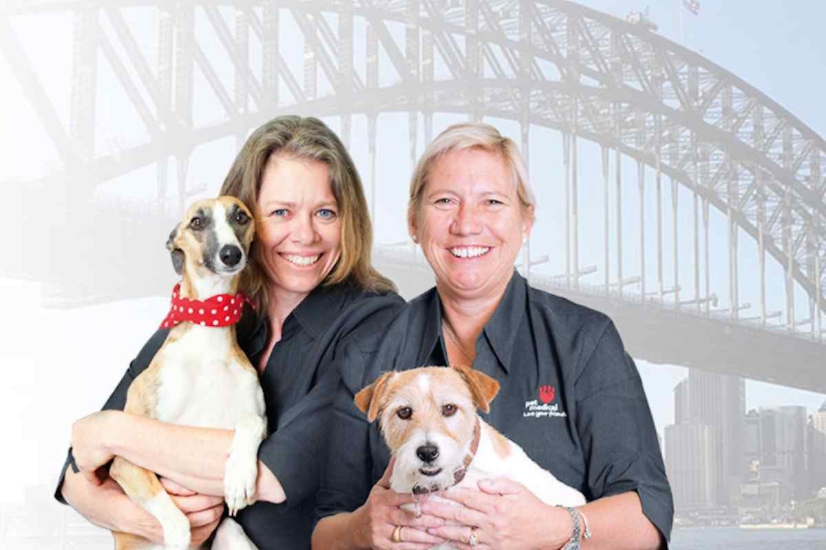 Directors Dr Peta Gay Railton and Dr Cate Plummer with their beloved dogs Maude and Angus.